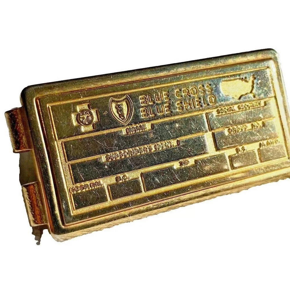 Anson Money Clip, Gold Tone. BLUE CROSS BLUE SHIELD. Vintage Rare